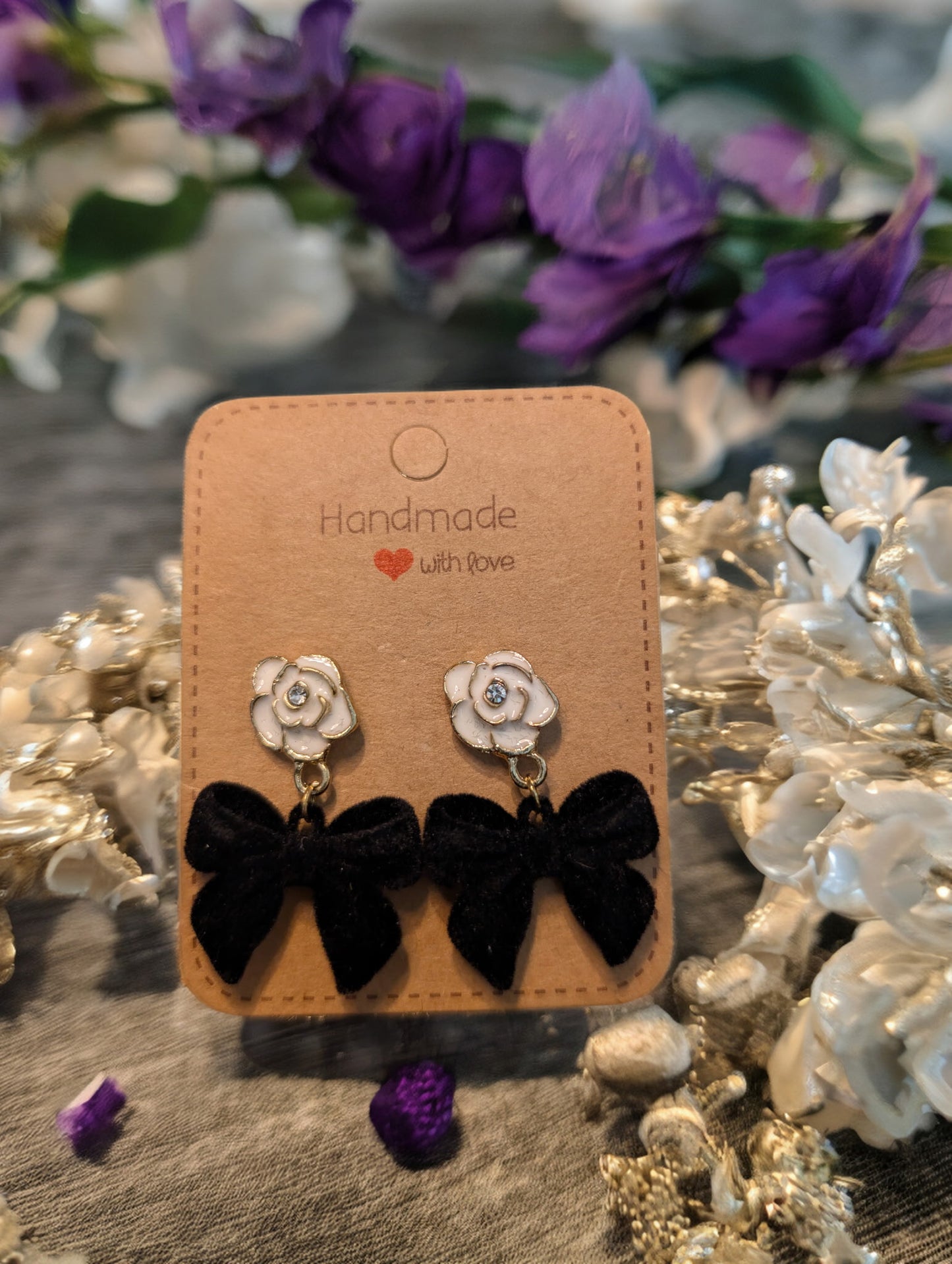 Black Bow Earrings